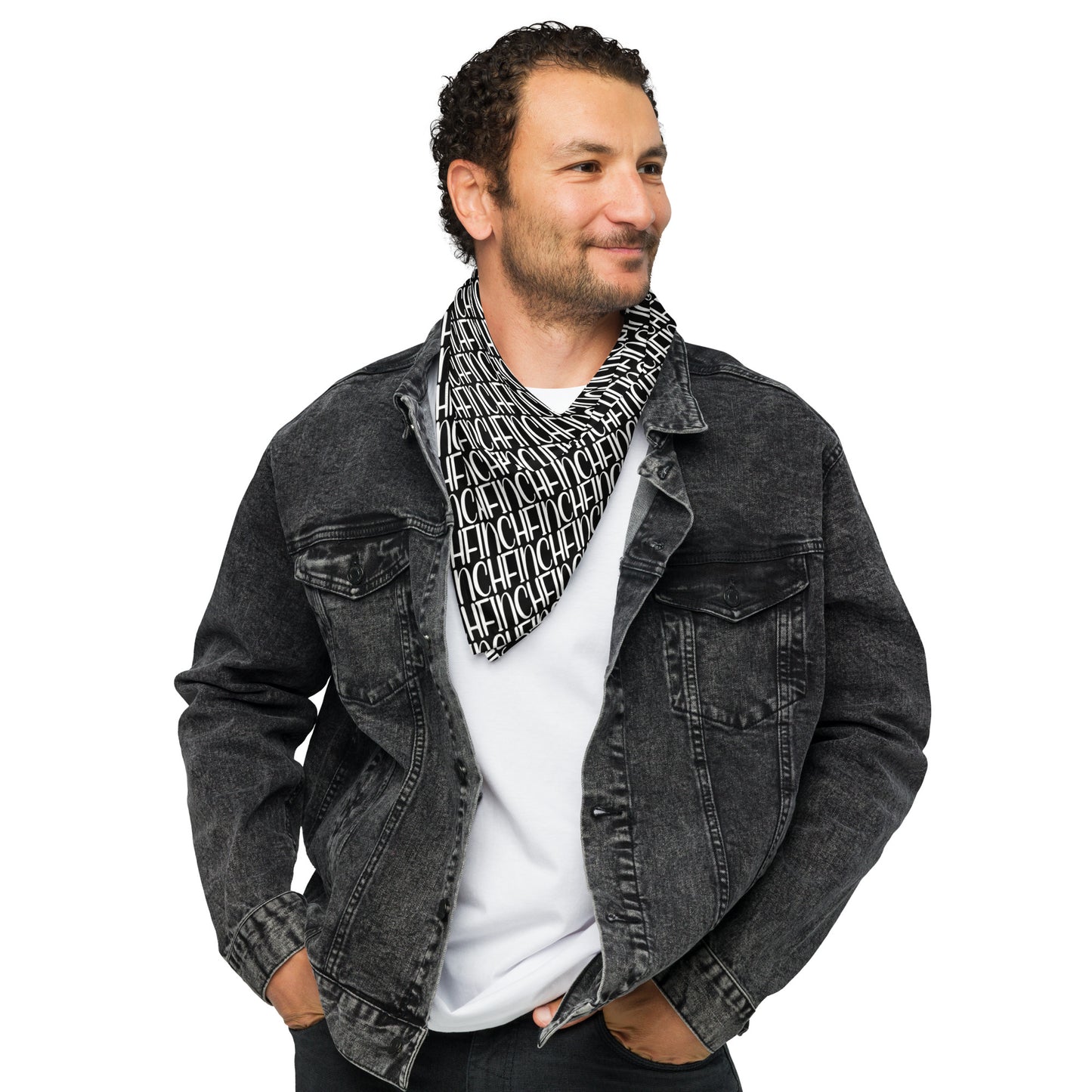 LG blk All-over print bandana