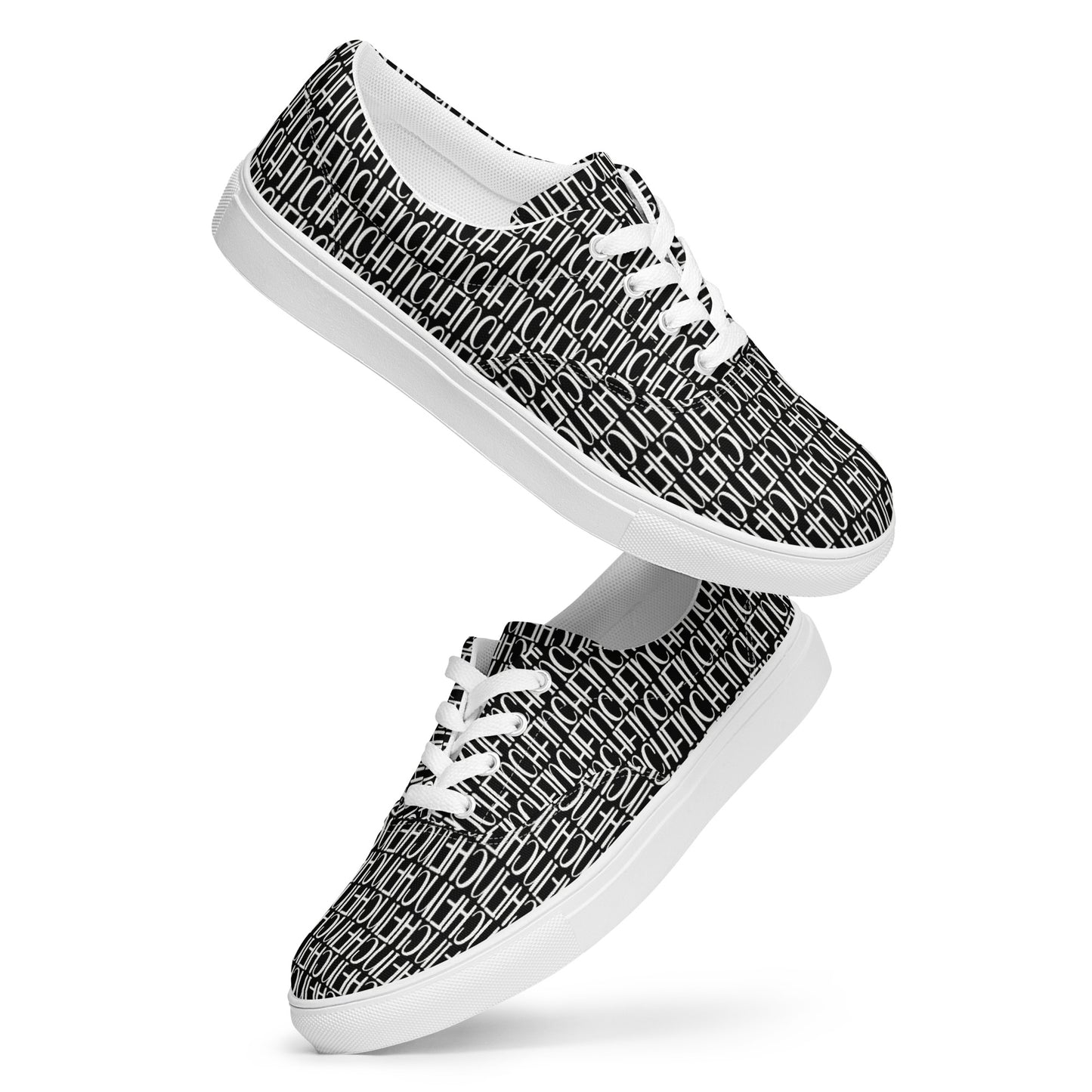 LG blk Women’s lace-up canvas shoes