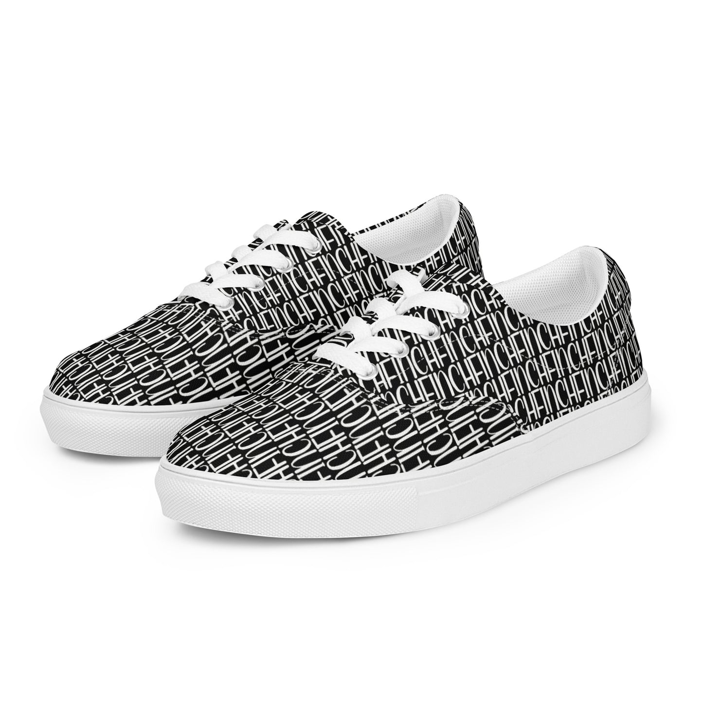 LG blk Women’s lace-up canvas shoes